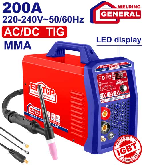 Եռակցման ինվերտոր 200A MMA EMTOP ETIGACDC2051