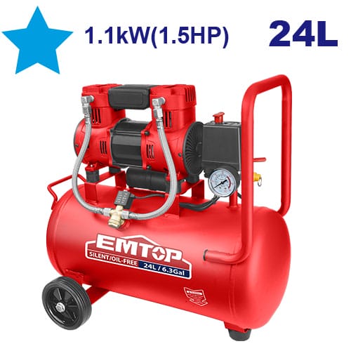Կոմպրեսոր 24լ 1100Վտ անձայն և առանց յուղ  EMTOP EACPS15243