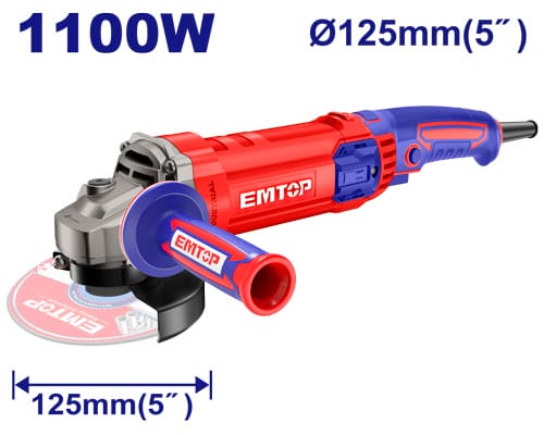 Անկյունային հղկող մեքենա 125մմ 1100Վատտ EMTOP EAGR11053
