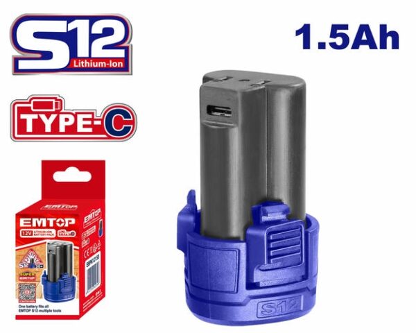 Lithium-Ion Battery 12V EMTOP EBPK12153