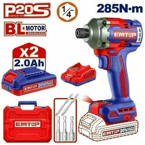 Impact Drill-Driver 20V 285NM EMTOP ECIRL2028