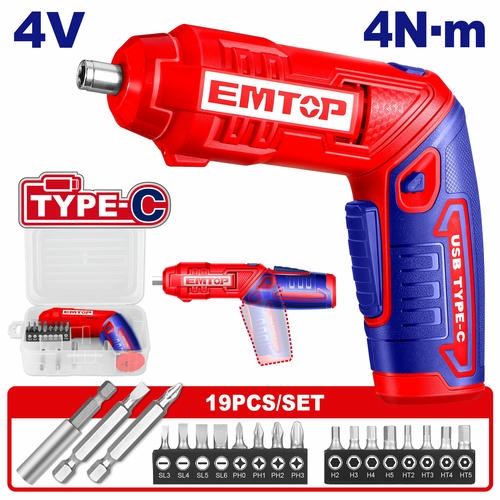 Cordless Screwdriver 4V 4Nm EMTOP ECSR0408