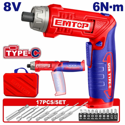 Cordless Screwdriver 8V 6Nm EMTOP ECSR0803