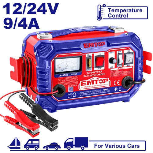 Car Battery Charger 12/24V EMTOP EFCR16011