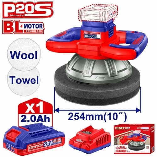Cordless polisher 20V 254mm EMTOP ELAP2025481