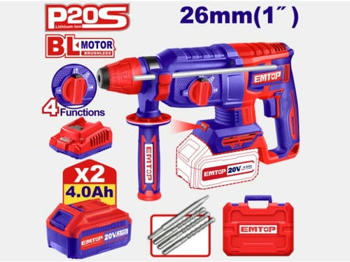 Cordless SDS Plus Rotary Hammer 20V 2.5J EMTOP ELRH202682