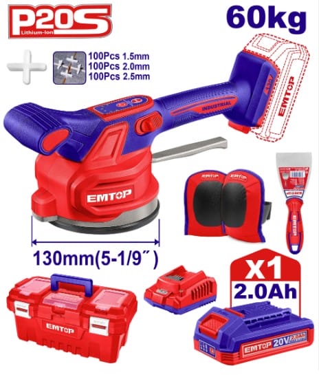 Սալիկի վիբրացիոն սարք մարտկոցային 20Վ 125մմ EMTOP EMTVM20015